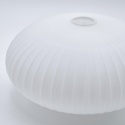 Nowoczesna lampa sufitowa HARMA z drewnem dębowym, szklany ryflowany klosz D E27
