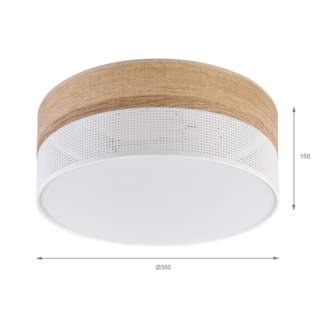 Nowoczesna lampa sufitowa DAFNE LOFT plafon - biały dąb 2-punktowy 2xE27