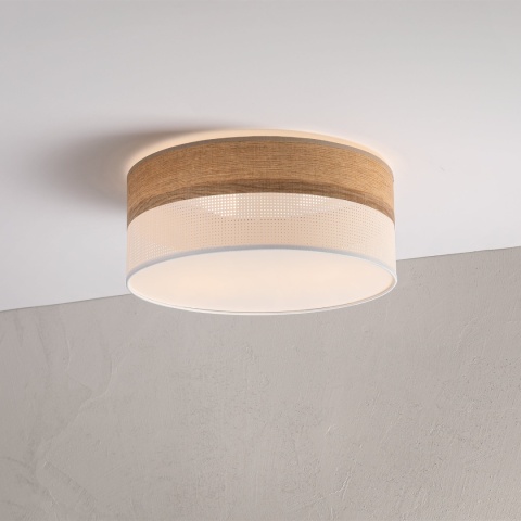 Nowoczesna lampa sufitowa DAFNE LOFT plafon - biały dąb 2-punktowy 2xE27