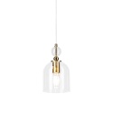 Elegancka lampa wisząca 1-punktowa VELARE złota E27 szklany klosz