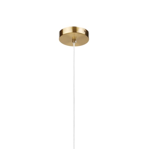 Elegancka lampa wisząca 1-punktowa VELARE złota E27 szklany klosz