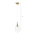 Elegancka lampa wisząca 1-punktowa VELARE złota E27 szklany klosz