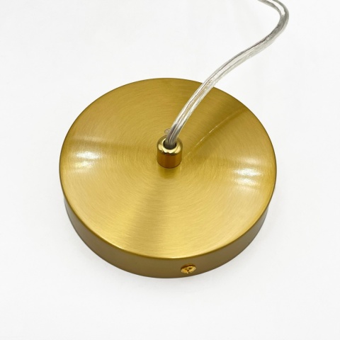Elegancka lampa wisząca 1-punktowa VELARE złota E27 szklany klosz