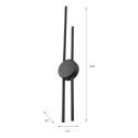 Nowoczesny kinkiet CZARNY 2- punktowy LANA LED 4000K 80CM Lampa ścienna