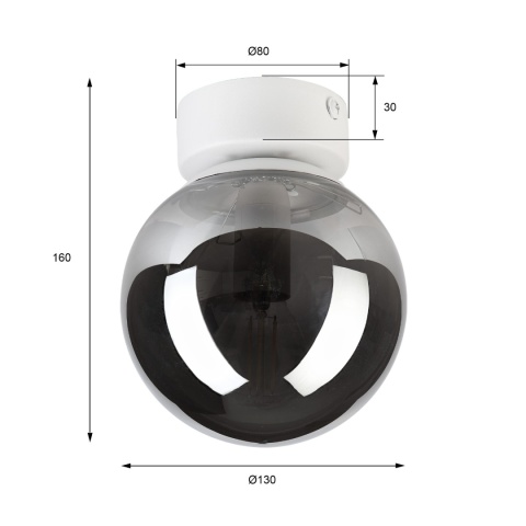 Elegancka lampa sufitowa ELIAS 1- punktowa BIAŁA E14 z satynowym kloszem