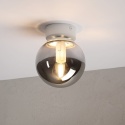 Elegancka lampa sufitowa ELIAS 1- punktowa BIAŁA E14 z satynowym kloszem
