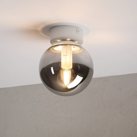 Elegancka lampa sufitowa ELIAS 1- punktowa BIAŁA E14 z satynowym kloszem