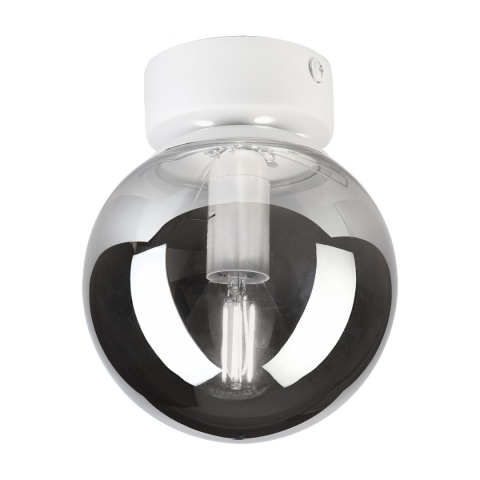 Elegancka lampa sufitowa ELIAS 1- punktowa BIAŁA E14 z satynowym kloszem
