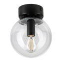 Elegancka lampa sufitowa ELIAS 1- punktowa CZARNA E14 z transparentnym kloszem
