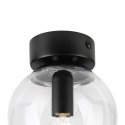 Elegancka lampa sufitowa ELIAS 1- punktowa CZARNA E14 z transparentnym kloszem