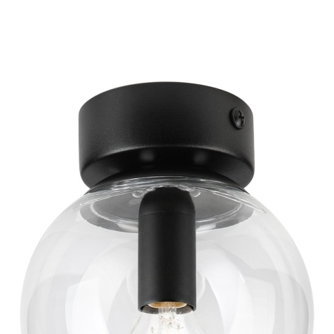 Elegancka lampa sufitowa ELIAS 1- punktowa CZARNA E14 z transparentnym kloszem