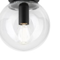 Elegancka lampa sufitowa ELIAS 1- punktowa CZARNA E14 z transparentnym kloszem