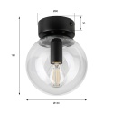 Elegancka lampa sufitowa ELIAS 1- punktowa CZARNA E14 z transparentnym kloszem