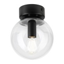 Elegancka lampa sufitowa ELIAS 1- punktowa CZARNA E14 z transparentnym kloszem