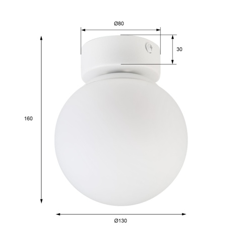 Elegancka lampa sufitowa ELIAS 1- punktowa BIAŁA E14 z mlecznym kloszem