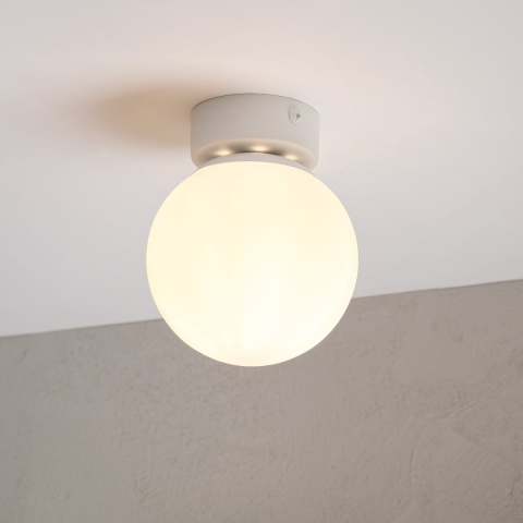 Elegancka lampa sufitowa ELIAS 1- punktowa BIAŁA E14 z mlecznym kloszem
