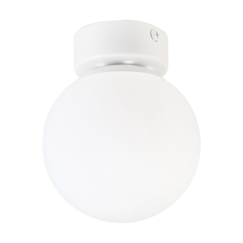 Elegancka lampa sufitowa ELIAS 1- punktowa BIAŁA E14 z mlecznym kloszem