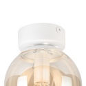 Elegancka lampa sufitowa ELIAS 1- punktowa BIAŁA E14 z bursztynowym kloszem