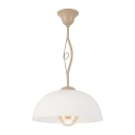 Elegancka lampa wisząca RETRO 1- punktowa BEŻOWA, szklany ryflowany klosz E27