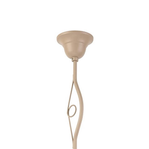 Elegancka lampa wisząca RETRO 1- punktowa BEŻOWA, szklany ryflowany klosz E27