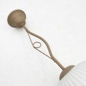 Elegancka lampa wisząca RETRO 1- punktowa BEŻOWA, szklany ryflowany klosz E27