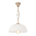 Elegancka lampa wisząca RETRO 1- punktowa BEŻOWA, szklany ryflowany klosz E27