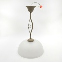 Elegancka lampa wisząca RETRO 1- punktowa BEŻOWA, szklany ryflowany klosz E27