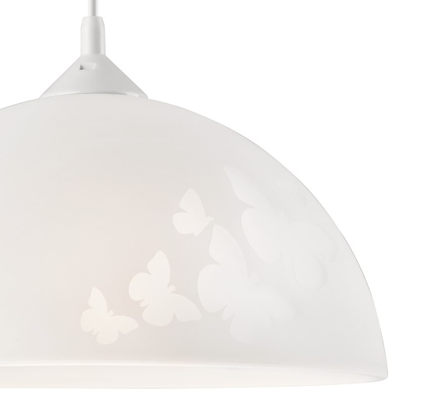 MOTYLE lampa wisząca 1-punktowa biała MOTYLE lampa wisząca 1-punktowa biała