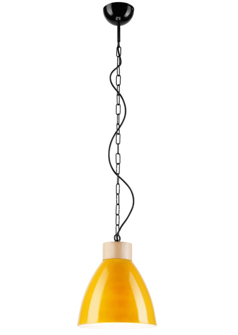 1 LAMPA POJEDYNCZA SZKŁO / DREWNO ŁAŃCUCH MODERN SKANDI ŻÓŁTA 1 LAMPA POJEDYNCZA SZKŁO / DREWNO ŁAŃCUCH MODERN SKANDI ŻÓŁTA