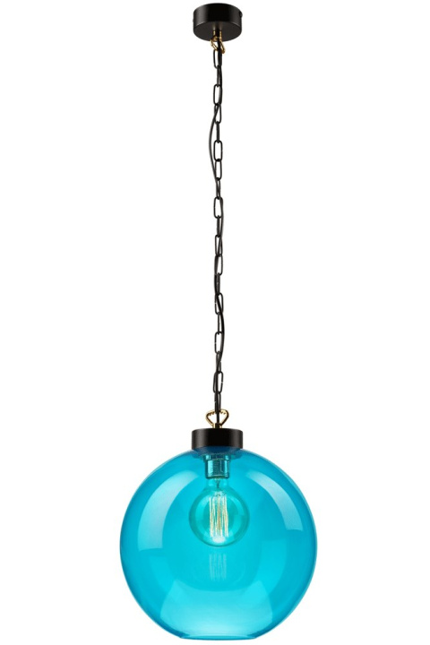 1 LAMPA POJEDYNCZA KULA NA ŁAŃCUCHU GLAMOUR, VINTAGE NIEBIESKA 1 LAMPA POJEDYNCZA KULA NA ŁAŃCUCHU GLAMOUR, VINTAGE NIEBIESKA