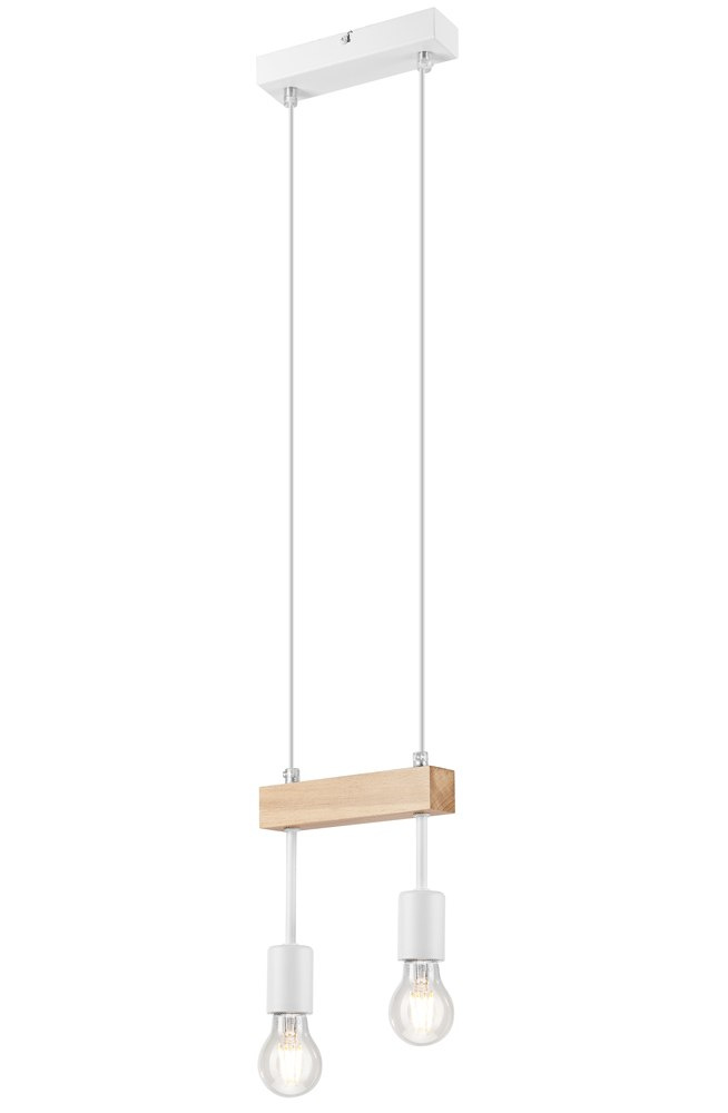 ORAZIO lampa wisząca 2-punktowa biała - naturalny buk ORAZIO lampa wisząca 2-punktowa biała - naturalny buk