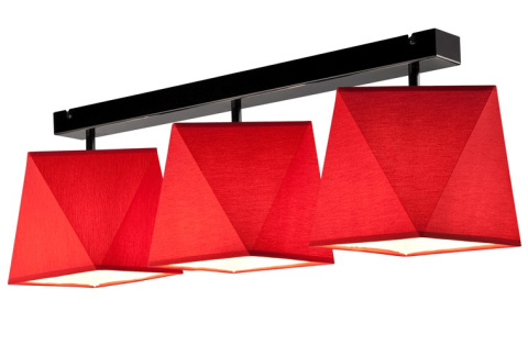 3 LAMPA SUFITOWA CARLA ABAŻUR DIAMENT LOFT, VINTAGE, GLAMOUR CZERWONA 3 LAMPA SUFITOWA CARLA ABAŻUR DIAMENT LOFT, VINTAGE, GLAMOUR CZERWONA