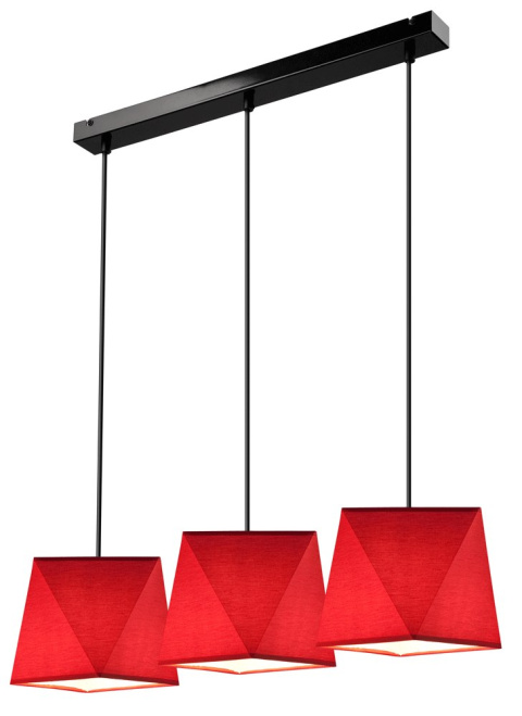3 LAMPA WISZĄCA CARLA ABAŻUR DIAMENT LOFT, VINTAGE, GLAMOUR CZERWONA 3 LAMPA WISZĄCA CARLA ABAŻUR DIAMENT LOFT, VINTAGE, GLAMOUR CZERWONA