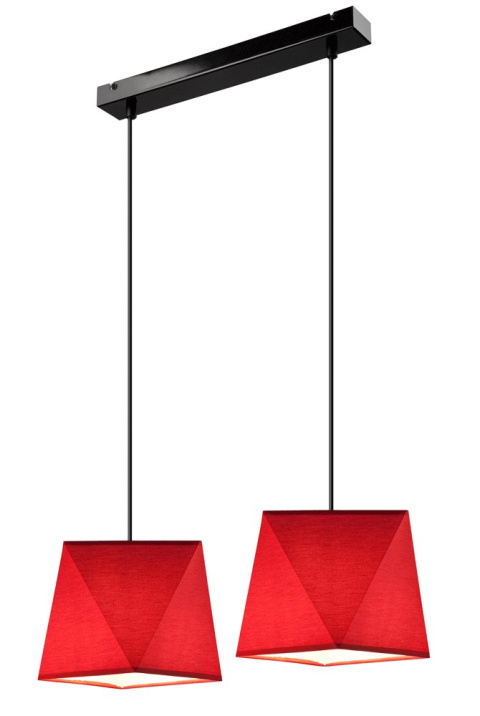2 LAMPA WISZĄCA CARLA ABAŻUR DIAMENT LOFT, VINTAGE, GLAMOUR CZERWONA 2 LAMPA WISZĄCA CARLA ABAŻUR DIAMENT LOFT, VINTAGE, GLAMOUR CZERWONA