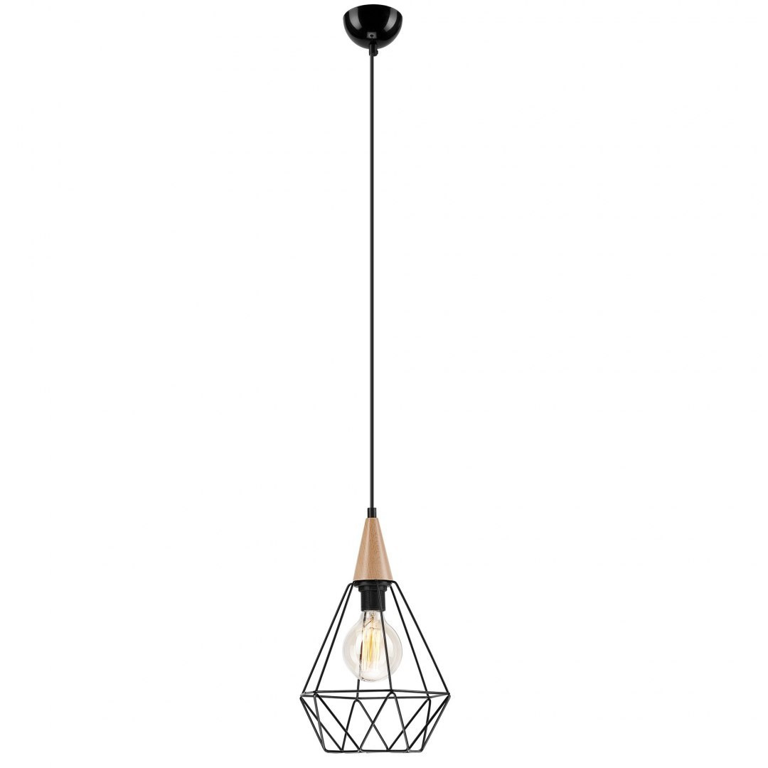 DIAMOND lampa wisząca 1-punktowa czarna / buk DIAMOND lampa wisząca 1-punktowa czarna / buk