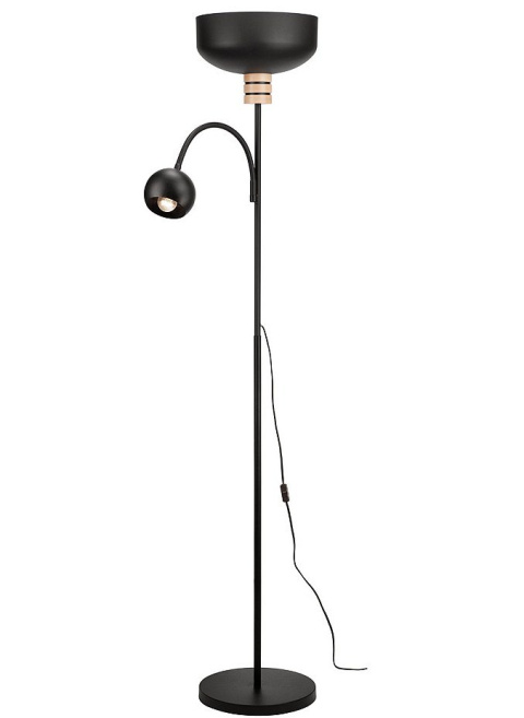 2 LAMPA PODŁOGOWA METAL/DREWNO INDUSTRIAL LOFT CZARNA 2 LAMPA PODŁOGOWA METAL/DREWNO INDUSTRIAL LOFT CZARNA