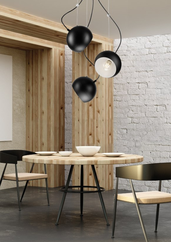 INEZ lampa wisząca 2-punktowa czarna INEZ lampa wisząca 2-punktowa czarna
