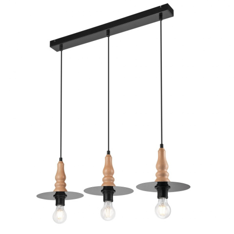 3 CZARNA NOWOCZESNA LAMPA WISZĄCA GRACE LOFT NATURALNY BUK 3 CZARNA NOWOCZESNA LAMPA WISZĄCA GRACE LOFT NATURALNY BUK