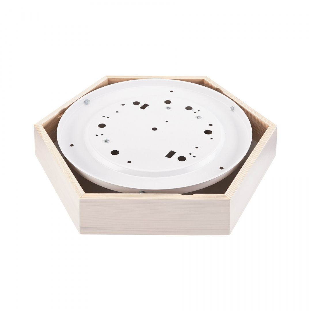 HEX plafon drewniany 2-punktowy 43 cm bielona sosna HEX plafon drewniany 2-punktowy 43 cm bielona sosna