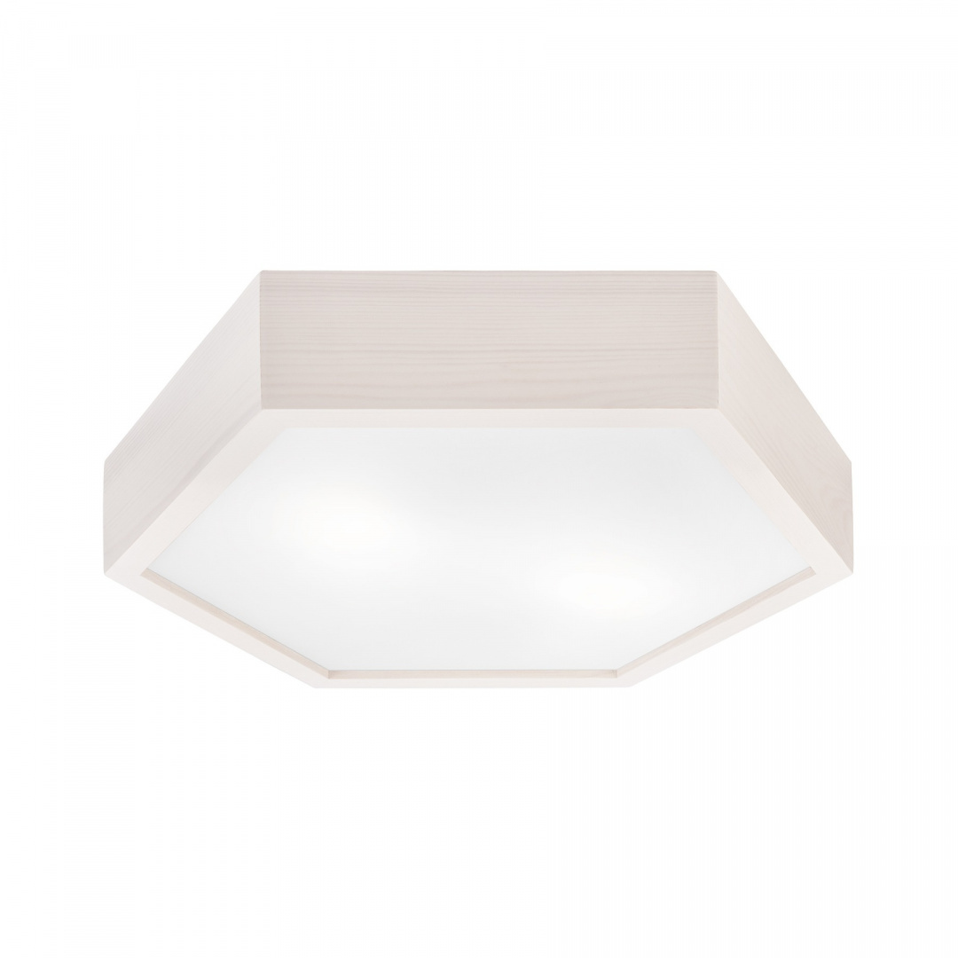 HEX plafon drewniany 2-punktowy 43 cm bielona sosna HEX plafon drewniany 2-punktowy 43 cm bielona sosna