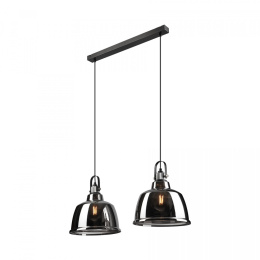 LEA Lampa wisząca 2-punktowa listwa szkło/ chrom