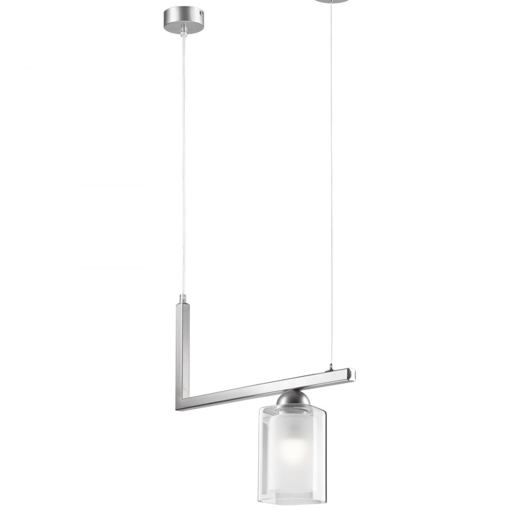 PETRA lampa wisząca 1-punktowa srebrna satyna PETRA lampa wisząca 1-punktowa srebrna satyna