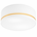 GLORIA plafon - lampa sufitowa 2-punktowa biała ze złotym paskiem / abażur 35cm