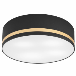 GLORIA plafon - lampa sufitowa 4-punktowa czarna ze złotym paskiem / abażur 45cm
