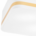 OPHELIA plafon - lampa sufitowa 2-punktowa biała ze złotym paskiem / abażur 35cm
