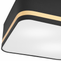 OPHELIA plafon - lampa sufitowa 2-punktowa czarna ze złotym paskiem / abażur 35cm