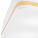 OPHELIA plafon - lampa sufitowa 4-punktowa biała ze złotym paskiem / abażur 45cm