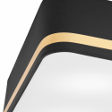 OPHELIA plafon - lampa sufitowa 4-punktowa czarna ze złotym paskiem / abażur 45cm