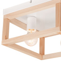 VILLY plafon - lampa sufitowa 2-punktowa biała / naturalny buk