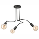 DOMINO lampa sufitowa 3-punktowa supełek czarna E27